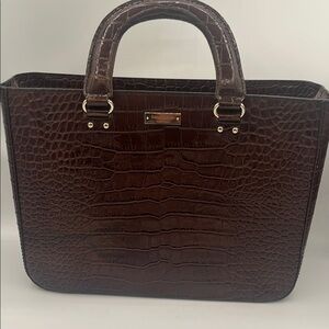 Kate Spade Brown Croc-Embossed Satchel Stunning Condition